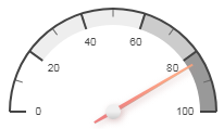 screen shot of semi-circular progress dial
